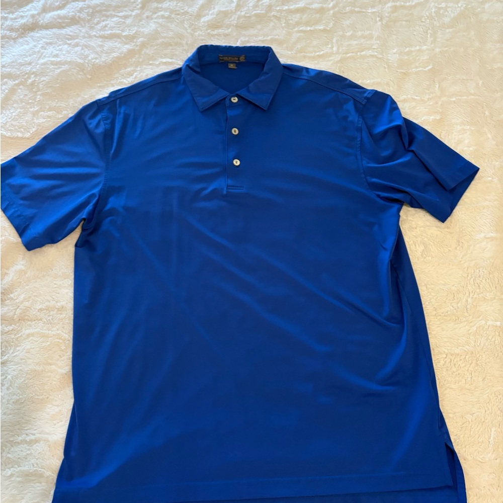 SOLD Men’s Peter Millar Vibrant Blue medium golf Polo Shirt